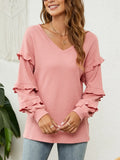 Ruffled V-Neck