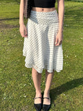 Temperament Light Ripe Wind Folds Thin Wave Point Bump Color Double Mesh Splicing Medium Long A-Word Half-Body Skirt