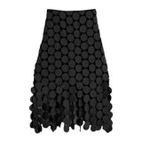 Loose Irregular Hem Skirt For Women High Waist Solid Minimalist Cut Out Midi Skirts Female Fashion Summer