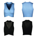 Women's Summer Ins Hanging Neck Hot Babes Knitted Blouse Outside Wearing Ladies Small Sling