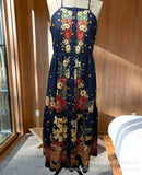 New Women's Wear Summer E-Commerce Independent Station Blue Flower Positioning Printing Halter Skirt Stock-Outfit
