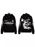 High Street Ins Minority Retro Print Letters Loose Hooded Sweaters For Men And Women In Autumn And Winter-Outfit