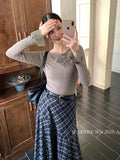 Xixi Autumn 2025 New White Standard Elegant Slanted-Sleeve-Sleeve Jacket Sweater