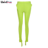 Puss Sexy Women Low Waist Pants Trend Design Fitness Casual Ribbed Skinny Fashion Streetwear Slim Sporty Running