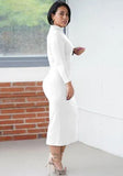 Turtleneck Cut Out Mature Midi