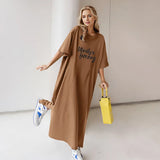 New European Code Large Version Of The Station Short Sleeve Loose Joint Dress Dress Women's Summer