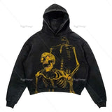 and winter new street print pattern men fashion hoodie Harajuku trendy brand Y2k couple hooded sweatshirt-Outfit