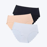 3 pcs/lot ! Seamless Panties Women Solid Sexy Underwear Mid Waist Briefs M to