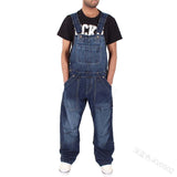 Polytech Men's Trousers Men's Denim Straps Stylish Simple Multi-Pocket Loose