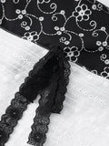 Tie Up Lace Patchwork Bandeau Top-Outfit
