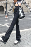 Slim Fit High Stretch Jeans 2023 Spring New Chic Korean Women's Loose Wide Leg Flare Pants Hot Y2k Lifting Buttocks