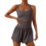 Women Tennis Dress Summer Casual Solid Color Sleeveless Open Back Athletic Mini Dresses with Pockets Sports Workout Golf Dress 703-1-Outfit