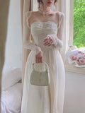 Elegant Sexy Dress Women Korean Style Party Midi Dresses Casual Holiday High Waist Fashion Tube Dress Female 2022