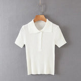 casual women's cropped pullover sweaters short sleeve spring summer outwear woman solid knitted crop
