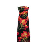 Autumn And Winter Women's Wear New Printed Silk Mesh Breast Dress 840587-Outfit