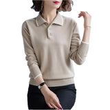 Fashion Doll Collar Knitted Sweater Middle aged Women Autumn Winter Pullover Casual Top Plus Size Bottoming Sweaters