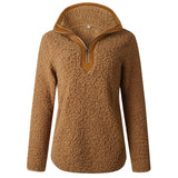 year autumn and winter zipper pocket high neck long sleeve women's blouse