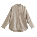 New Pocket Pendent Loose Shirt Elastic Waist Pant Suit-Outfit