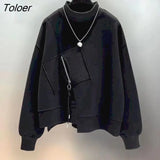 Autumn New Pullovers Irregular Stitching Loose Casual Sweatshirt Men Women Fashion Jackets Long Sleeve Thin Tops