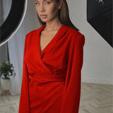 Autumn 2022 Wrap Mini Dress for Women Fashion Outfits Long Sleeve Tie Up Party Club Dresses Vestido