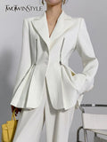 Korean Blazer For Women Notched Collar Long Sleeve Patchwork Zipper Solid Blazers Female Spring Clothing Style