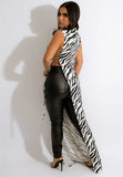 Printed Sexy O-Neck Sleeveless Slit Irregular Maxi