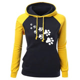 Ear Cat dog Paws Women Hoodies Sweatshirt Cute Tops Pink Winter Pattern Long Sleeve Moletom Hooded Sweatshirts