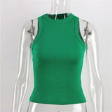 Tops Women Yellow Casual Vest Sleeveless Camis Shoulder Women's Tank Top Ribbed Knitted Tops Summer Woman Shirts Tank Top-Outfit