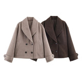 Women's Clothing Explosion ZA Fashion Beads And Short Jacket Wool