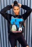 Character Print Black Crew Neck Regular