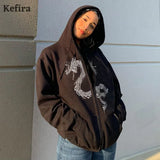 2022 Long Sleeve Goth Zip Up Butterfly Diamond Hoodies Women Autumn Winter Street Harajuku Hooded Jacket
