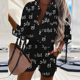 Piece Set Women Summer Casual Print Suit Short Sleeve Shirt Streetwear Shorts Sets Y2k 2023 Jogging Loose Sportswear Joggers-Outfit