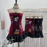 Eager Heavy-Working Transduce Mesh Lace Spliced Ribbon Ribbon Strap Chest Pad Tector Blouse