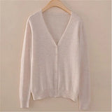cardigan women spring plus size Solid color long sleeve short sweater coat female single-breasted casual tops jackets