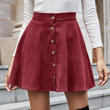 Skirt High Waisted New Autumn Winter Fashion Solid Black Elegant Ladies A Line Mini Short Clothes Skirts For Women