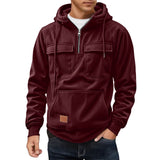 Men's Casual Coat Hooded Autumn And Winter Tunic Station Multi-Pocket