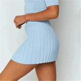 Autumn New Women Thick Stripe Knitted Package Hip Mini Skirt Sexy Stretch Skirt Women High Waist Pencil Skirt Office