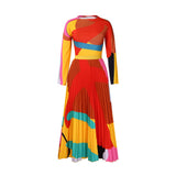 Autumn Folding Print Suit Long-Sleeved Top Fashion Skirt