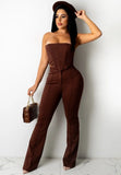 Sexy Strapless Pleated Top And Pant