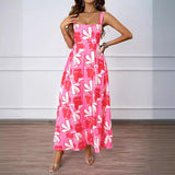 Summer Beach Dress Suspension A-Dress Flower Print