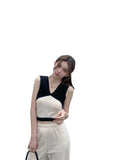 Red Ins Super Fire Cross-Knitted Vest Wears Summer Slim Sleeveless Hottie