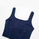 Toloer 2023 New Women's Slim Dress With Slit Denim Long Dress-Outfit