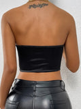 Strapless Solid Short Crop