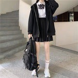 QWEEK Bunny Hoodie with Zipper Kawaii Oversized Sweatshirt 2021 Cardigan Women Long Sleeve Cute Top E Girl Pullover Solid Zip
