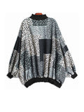 Loose Fit Leopard Printed Sweatshirt New Turtleneck Long Sleeve Women Big Size Fashion Tide Spring Autumn 2023