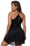 Sexy Plus Size Straps V Neck With Lace Mini Dress