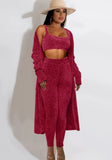 Sexy Vest And Long Slevee Coat And Pant 3 Piece