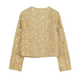 New Series Of Beads Decorated With Round Collar Fashion Jacket 2885152-Outfit