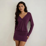 New Sling Skirt Temperament Sexy V-Neck Splicing Bare Back Chiffon Dress