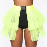 Tutu Skirt Summer Mesh Tulle High Waist Tutu Bustle Skirts Dancing Skirt Ball Gown Solid Color Streetwear Ladies